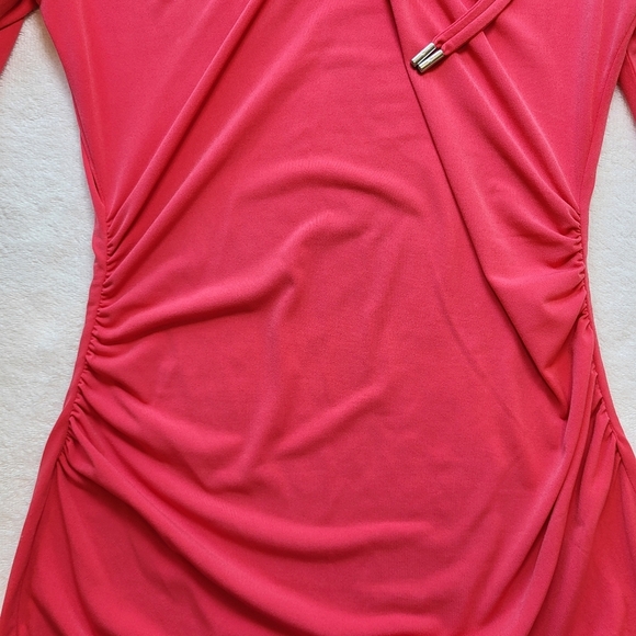 MICHAEL MICHAEL KORS Womens Coral Ruched Bodycon Dress - Size S (NWT) - Picture 3 of 11